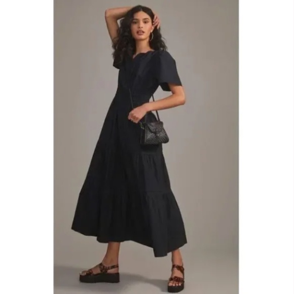 Anthropologie Somerset Maxi Dress Black M - Picture 4 of 11